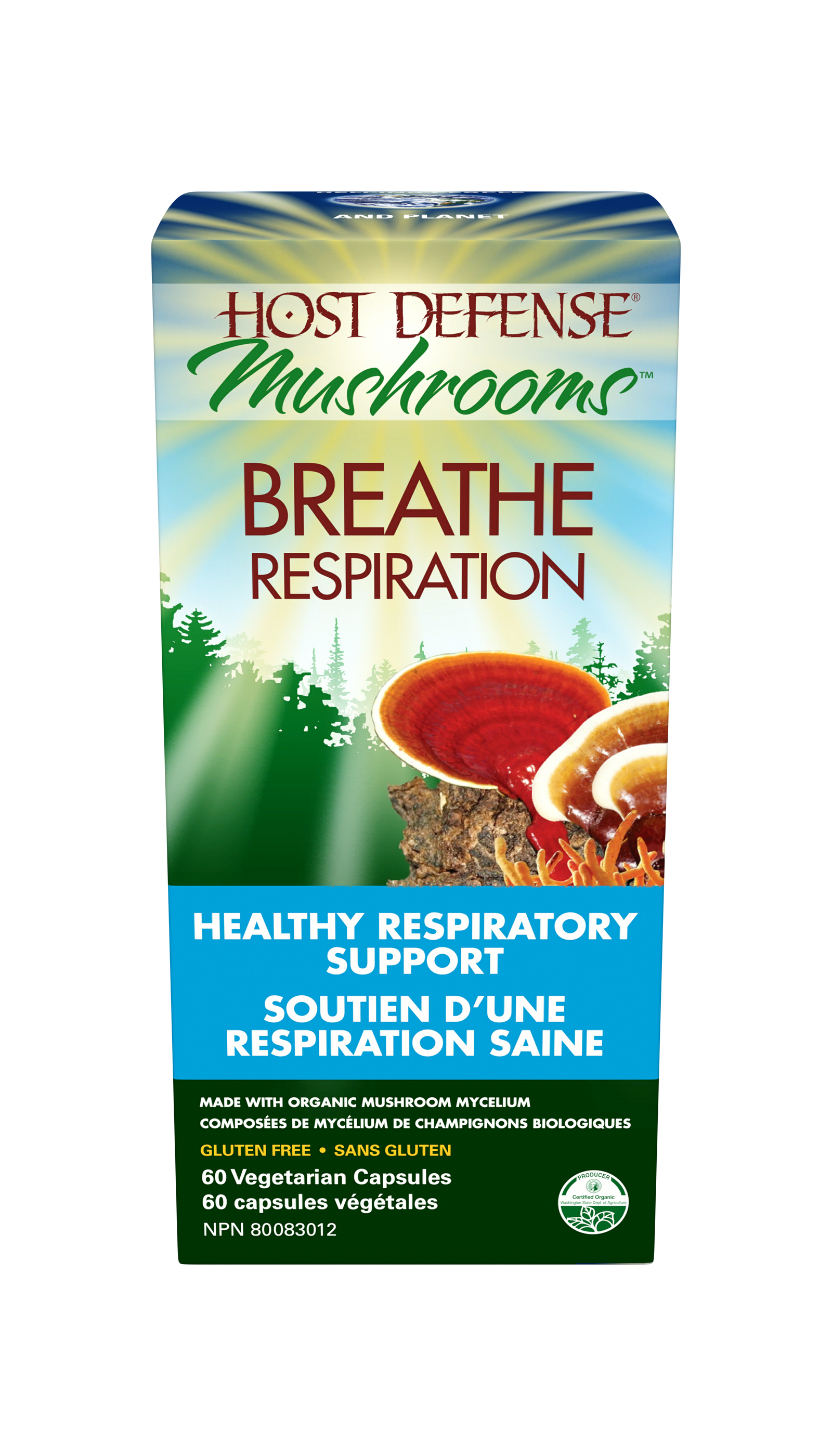 Host Defense Breathe Capsules (Cordyceps, Reishi & Chaga) - 60 Capsules